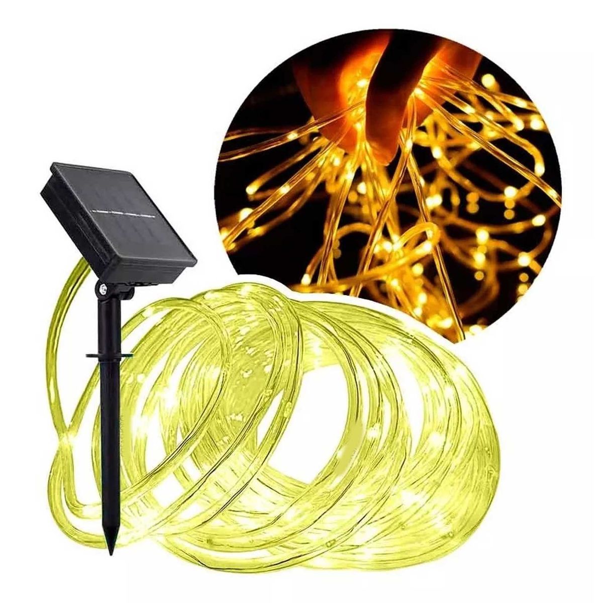 GENERICO - Manguera- Luces LED Solar 10 metros Decorativa AMARILLO AS065