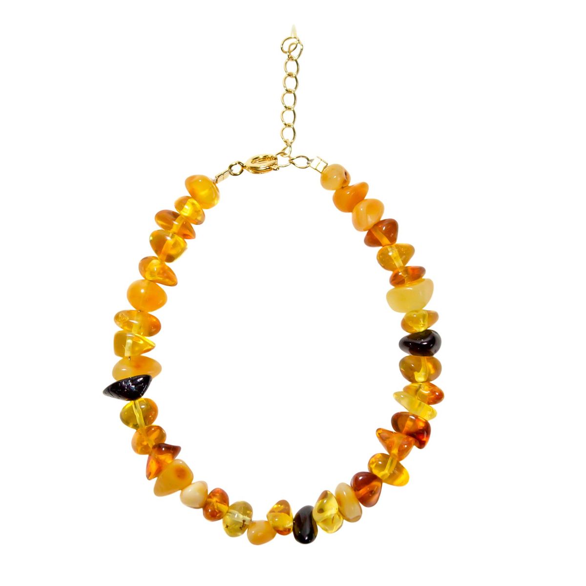 COGGIOLA - Pulsera Ámbar Chips Enchapada Oro 18K