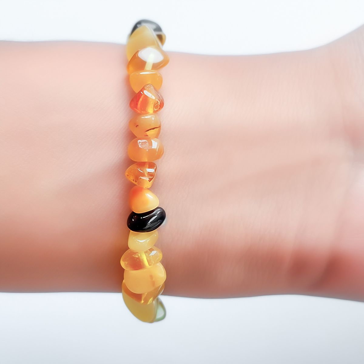 COGGIOLA - Pulsera Ámbar Chips Enchapada Oro 18K