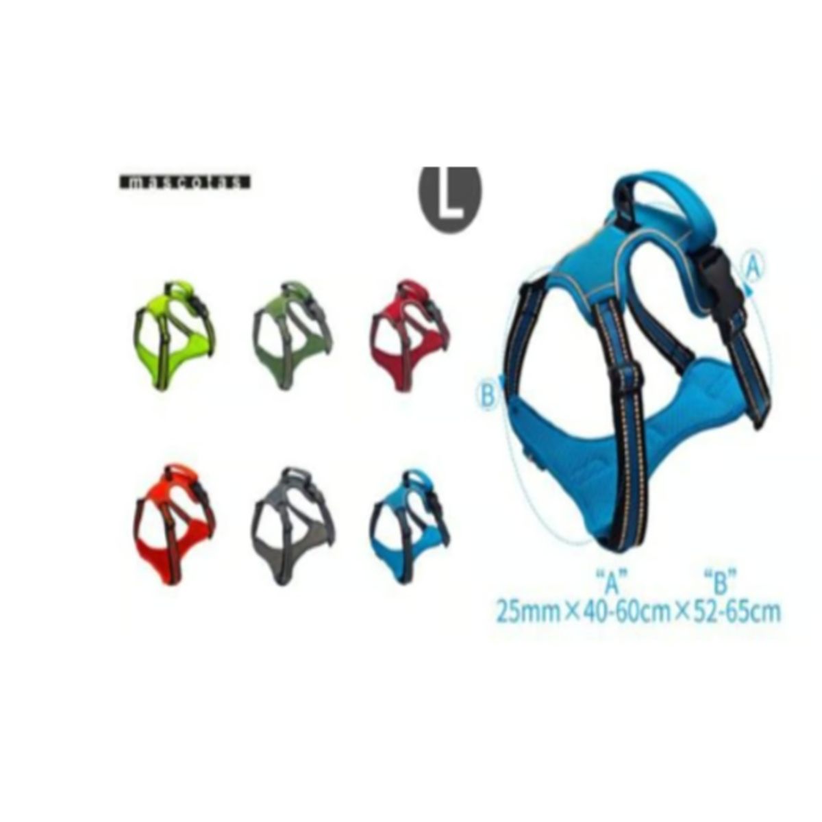 GENERICO - Arnés Tipo Pechera Reforzada Para Perros Talla L Gris