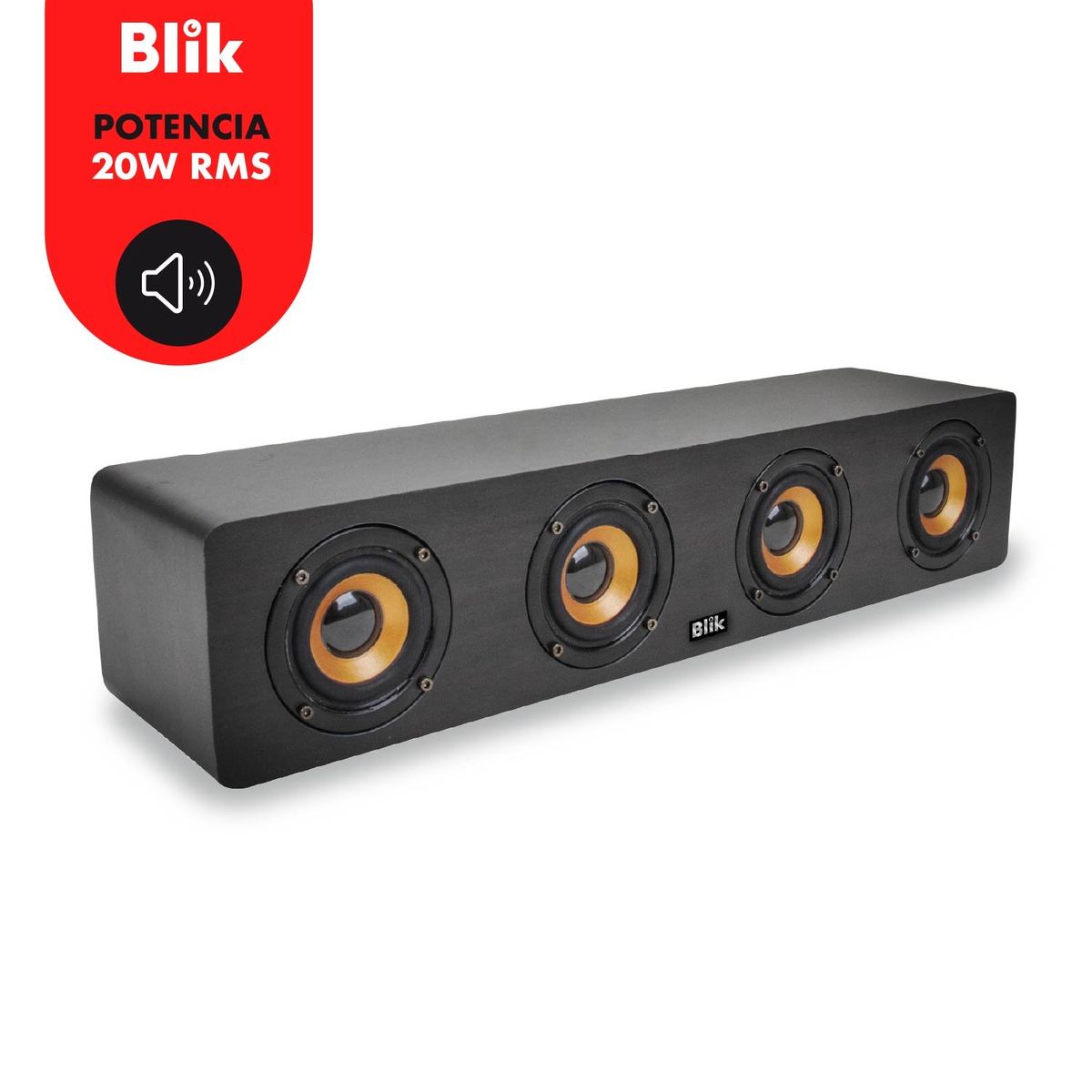 BLIK - Parlante Bluetooth Portátil Blik Rockwood Negro 20W 10 Hrs