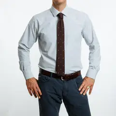 VANDINE - Camisa Azul Estampado Etiqueta Roja V24-25-12 - Azul