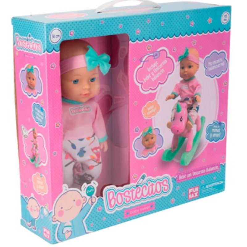 GENERICO - Muñeca Bebe De Juguete Bostecitos Mecedora Caballito