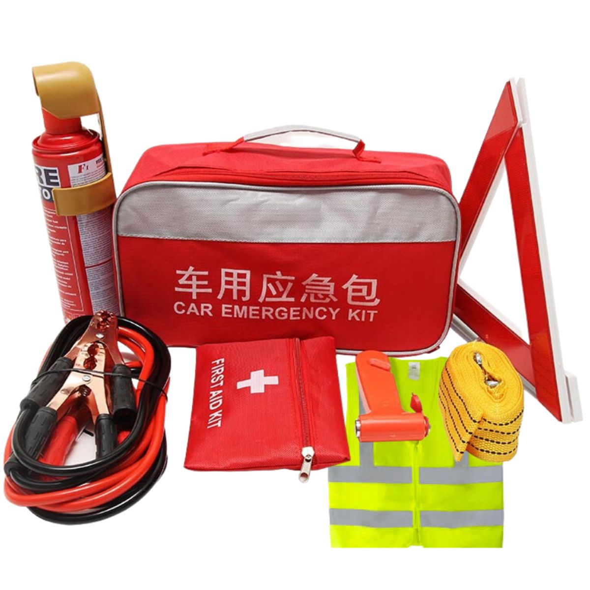 GENERICO - Kit Emergencia Seguridad Auto Extintor + Chaleco Reflectante