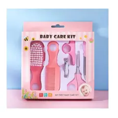 ANGELES DEL HOGAR - Kit de aseo para bebé 6 piezas Rosa