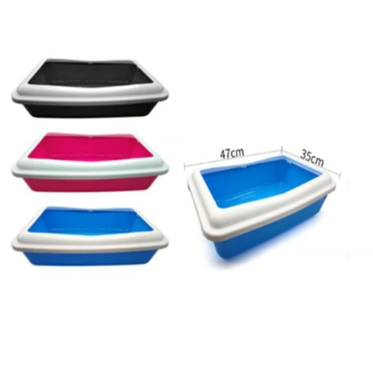 GENERICO - Bandeja Arenero Para Gatos Color Rosa 47x35cm