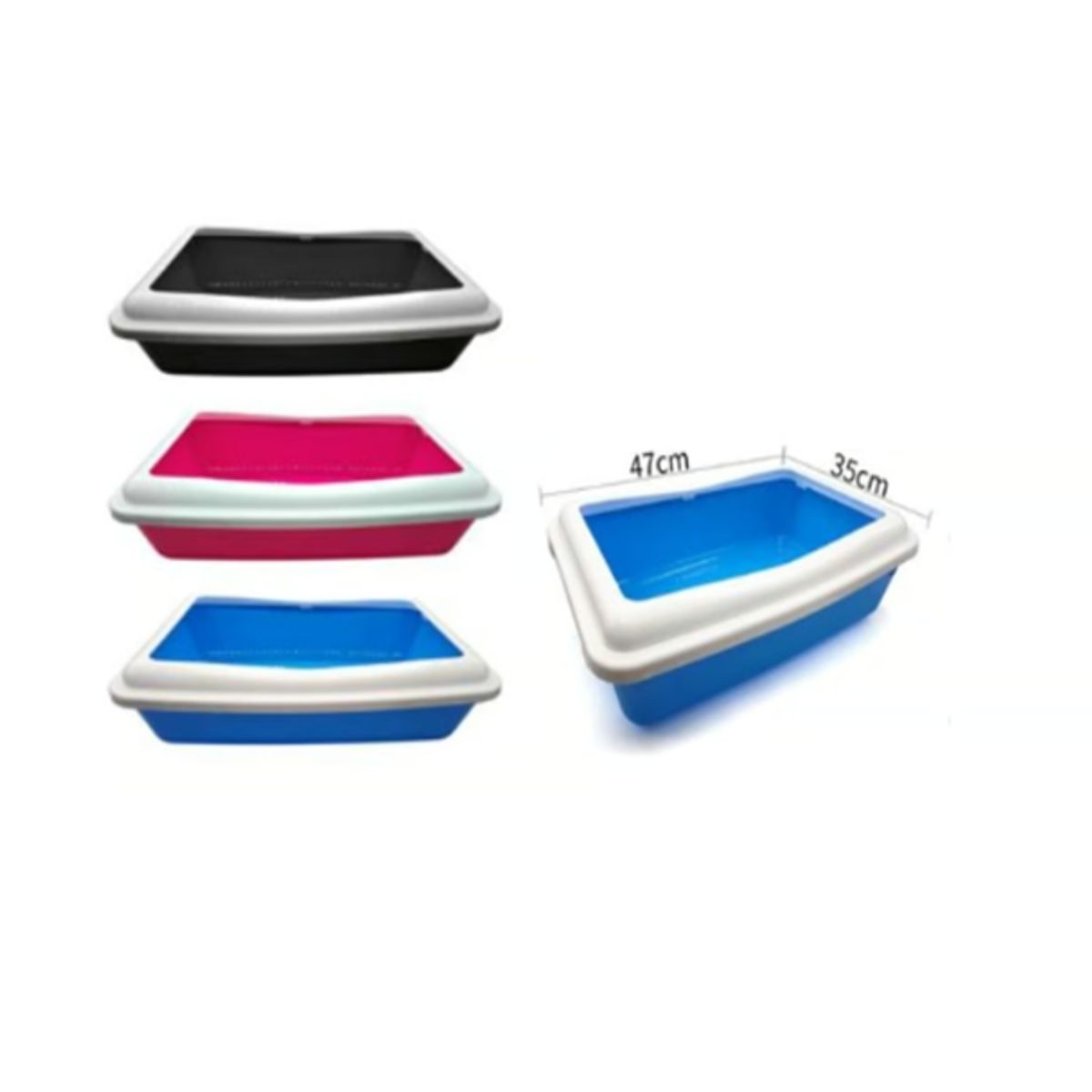 GENERICO - Bandeja Arenero Para Gatos Color Rosa 47x35cm