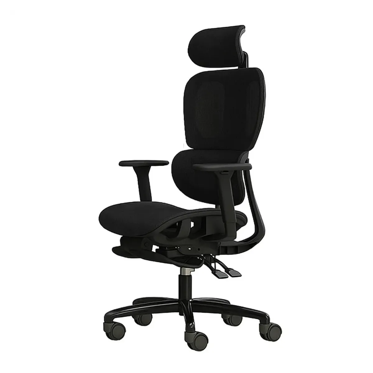 CRUSEC - Silla Oficina Élite Ergonómica Soporte Lumbar Cervical Ajustable Negro