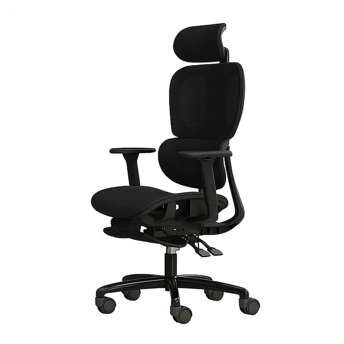 CRUSEC - Silla Oficina Élite Ergonómica Soporte Lumbar Cervical Ajustable Negro
