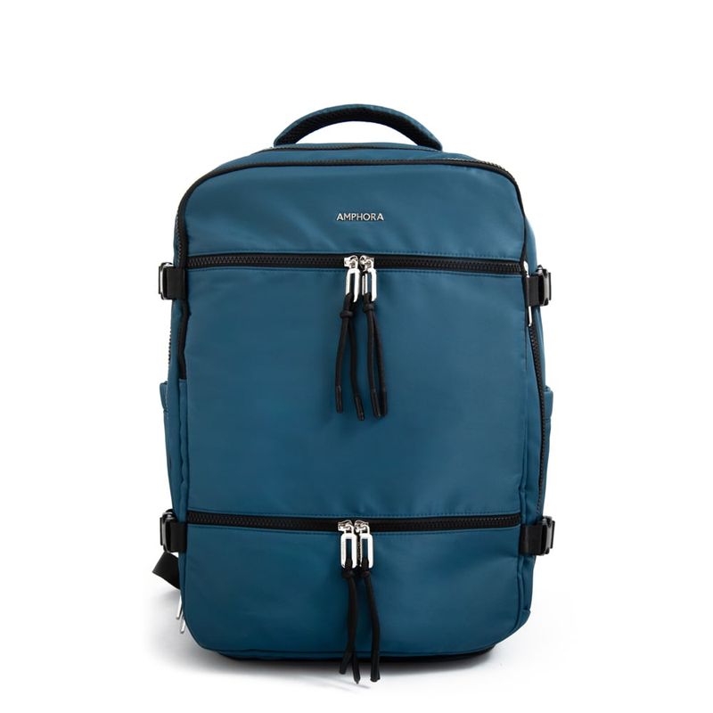 AMPHORA - Mochila travel con tapa grande vesta denim
