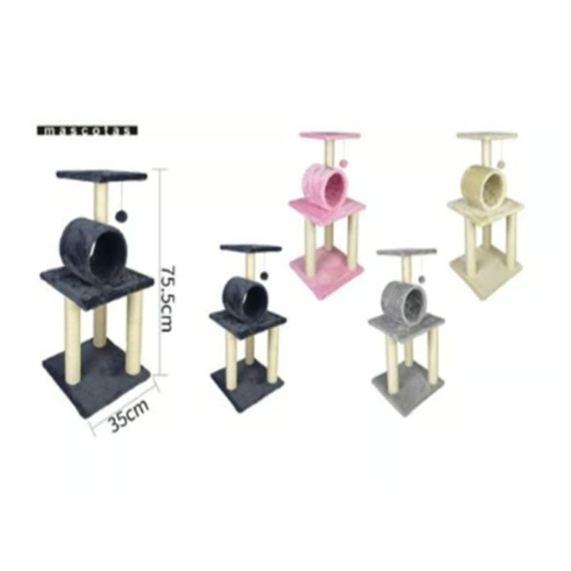 GENERICO - Torre Rascador Para Gato Árbol Juguete 75x35cm Beige
