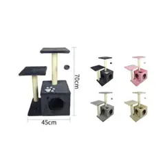 GENERICO - Torre Rascador Para Gato Árbol Juguete 70x45cm Gris