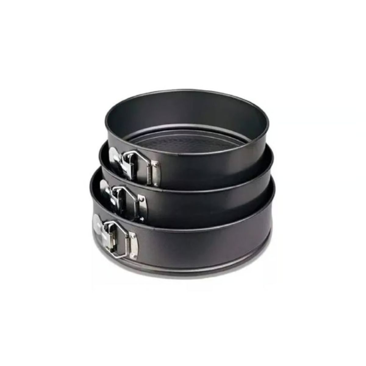 GENERICO - Set 3 Moldes Desmontable Redondo Queque Torta Bizcocho Metal