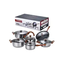 GENERICO - Set De Batería Ollas De Cocina con Tetera 12 Piezas