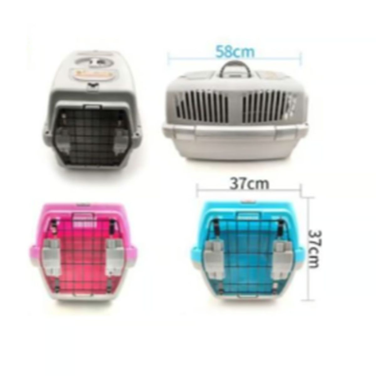 GENERICO - Jaula Transportador De Perros Color Azul 58x37cm