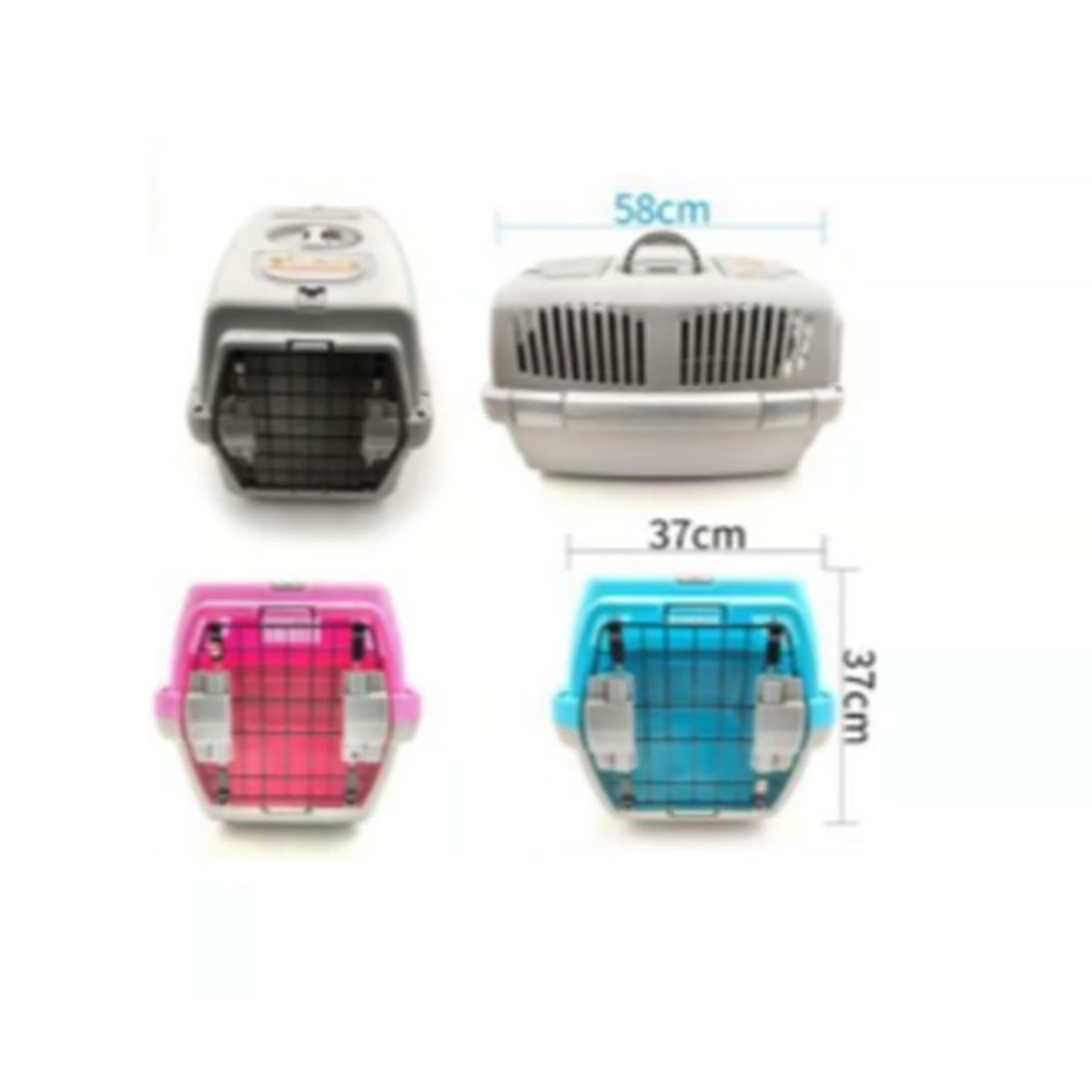 GENERICO - Jaula Transportador De Perros Color Azul 58x37cm