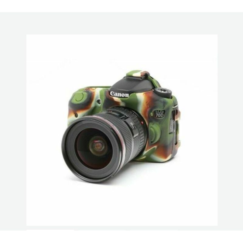 GENERICO - FUNDA SILICONA PARA CANON 70D COLOR MILITAR
