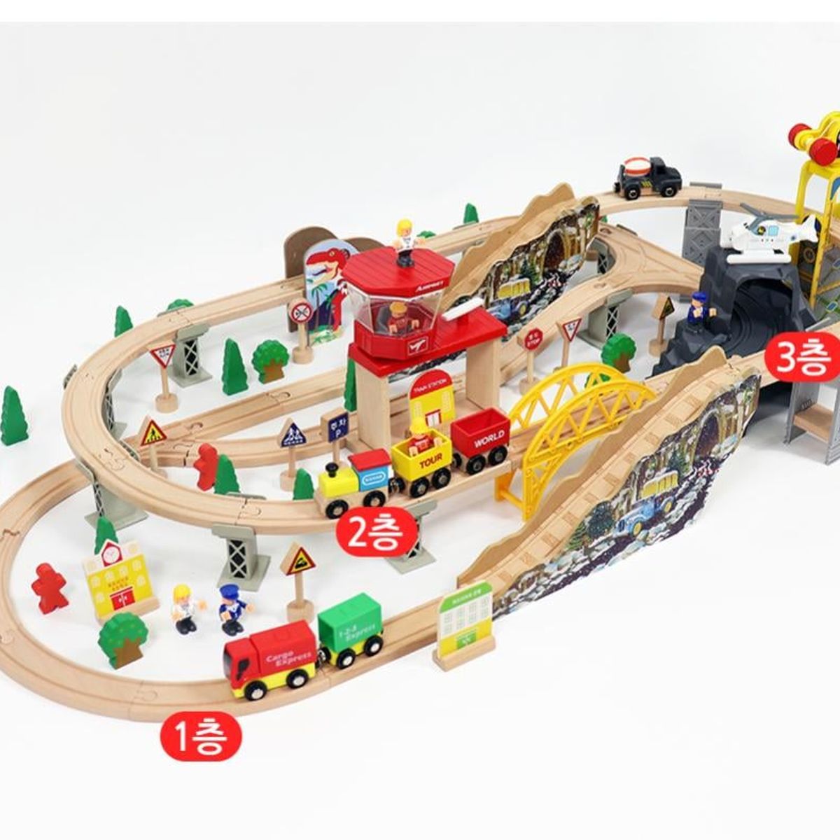 JUGUETERIA ESTELAR - Pista de Tren Infantil Madera 110PCS