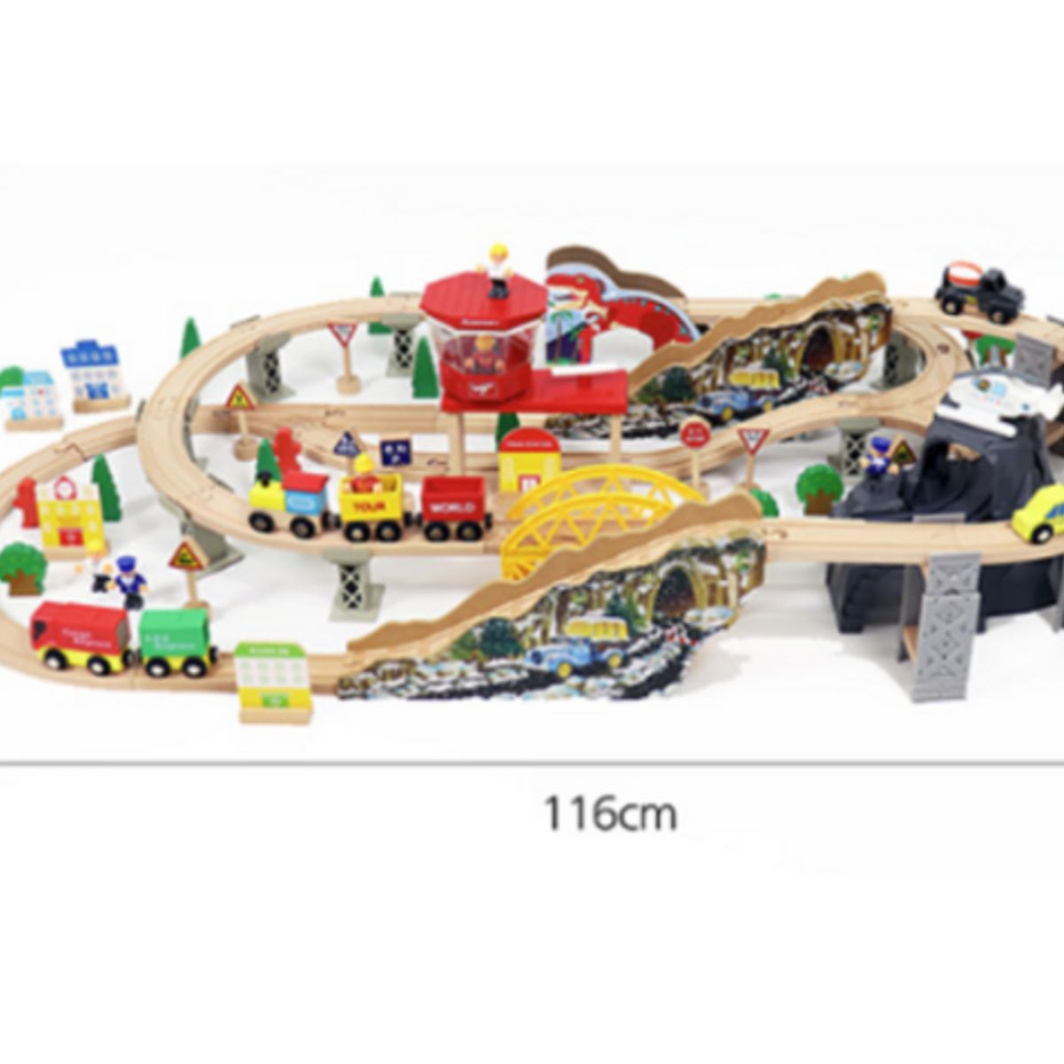 JUGUETERIA ESTELAR - Pista de Tren Infantil Madera 110PCS