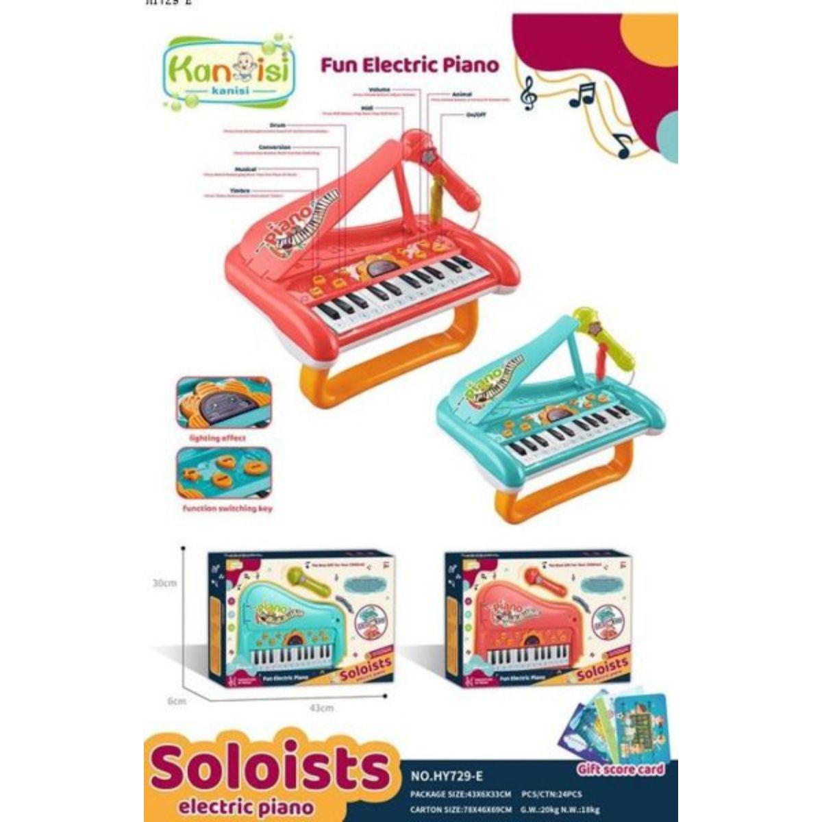 GENERICO - Piano Juguete Electrónico Para Niños Musical Con Micrófono