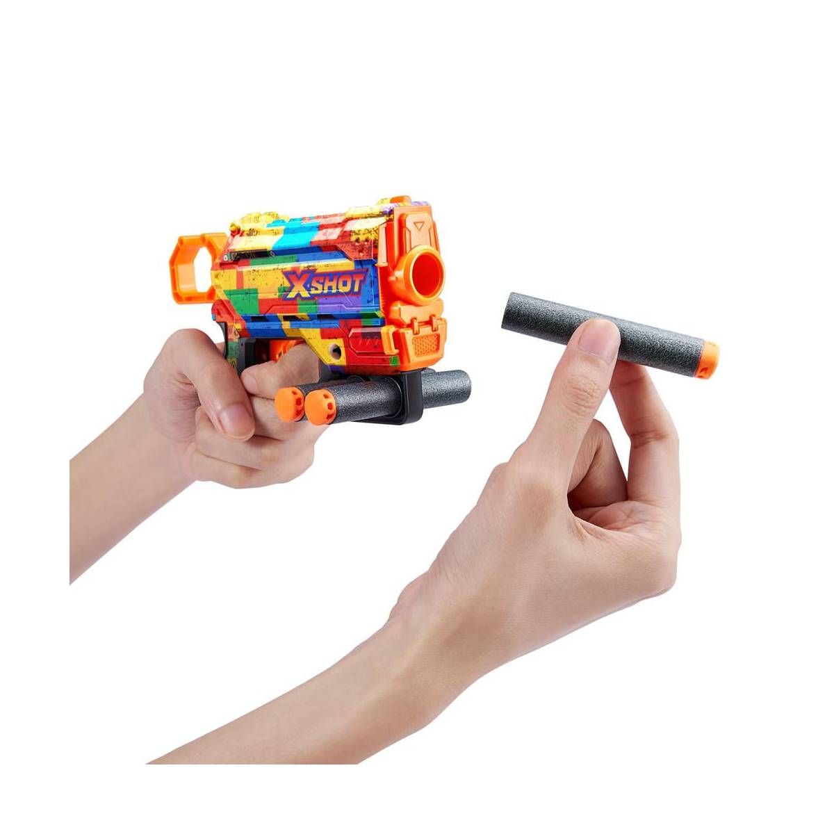 X-SHOT - Lanzador de dardos X SHOT Menace Skins 8 dardos - Striper