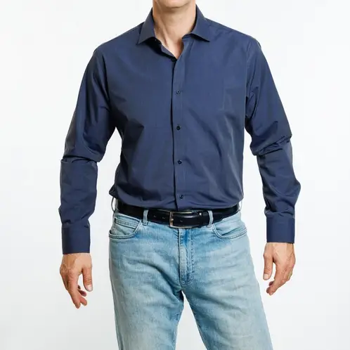 VANDINE - Camisa Azul Fil a Fil Etiqueta Roja V24-25-12 - Gris