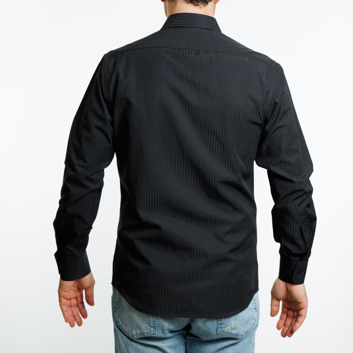 VANDINE - Camisa Negra Texturada Etiqueta Roja V24-25-12 - Negro