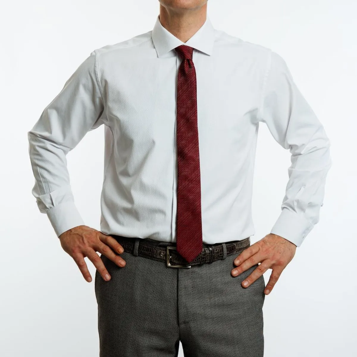 VANDINE - Camisa Blanca Texturada Etiqueta Roja V24-25-12 - Blanco