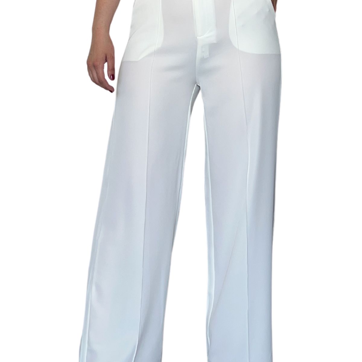LUCKY DIAMONDS - Pantalón palazzo sastrero tiro alto cintura elasticada