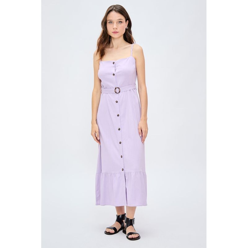 IO - Vestido Largo Lila Medio Mujer Io