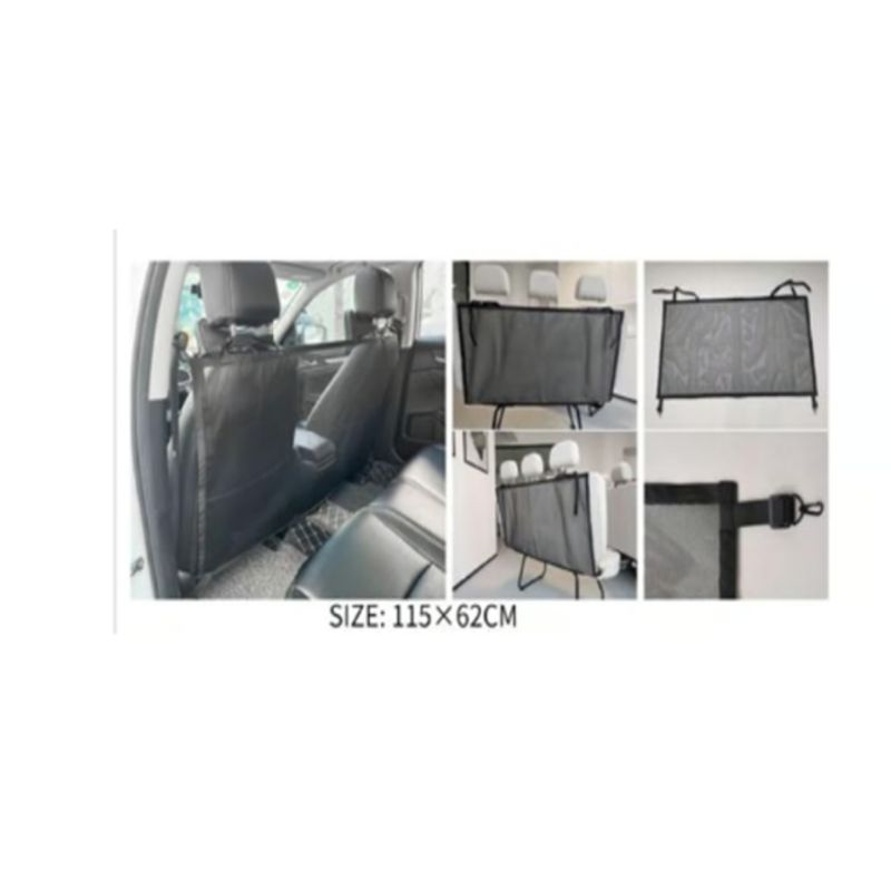 GENERICO - Barrera De Auto Para Mascotas Paseo Negro 115x62cm