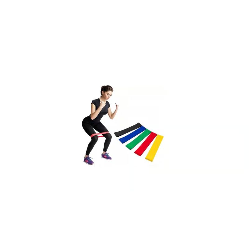 GENERICO - Pack 5 Bandas Elásticas Fitness Circulares Pilates Aeróbico