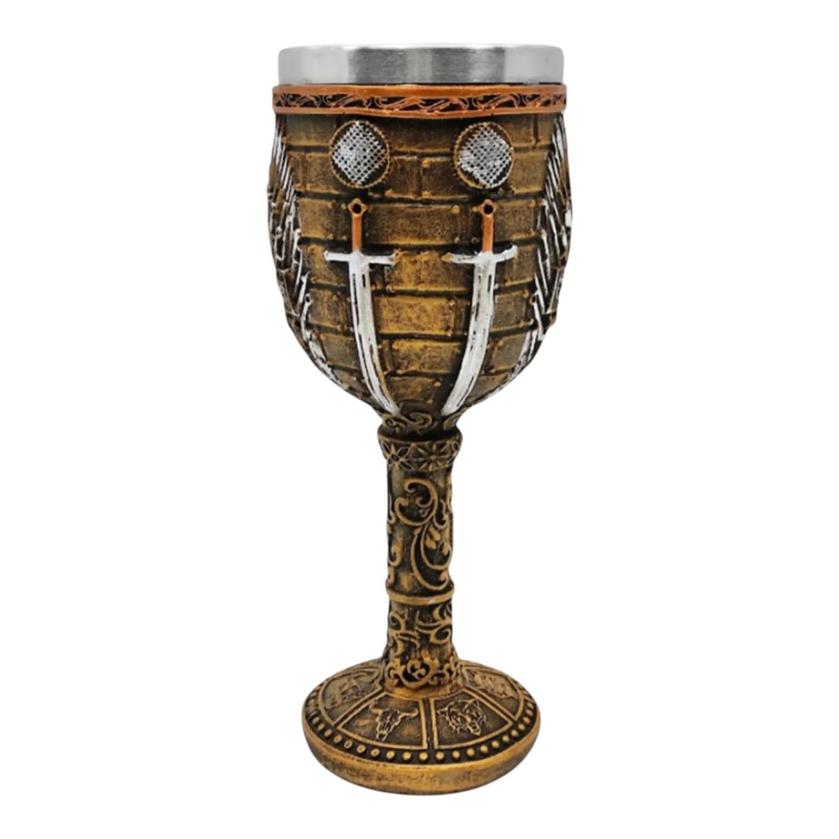 GENERICO - Copa Cáliz Resina Acero Game Of Thrones Iron Throne Dragones - Negro