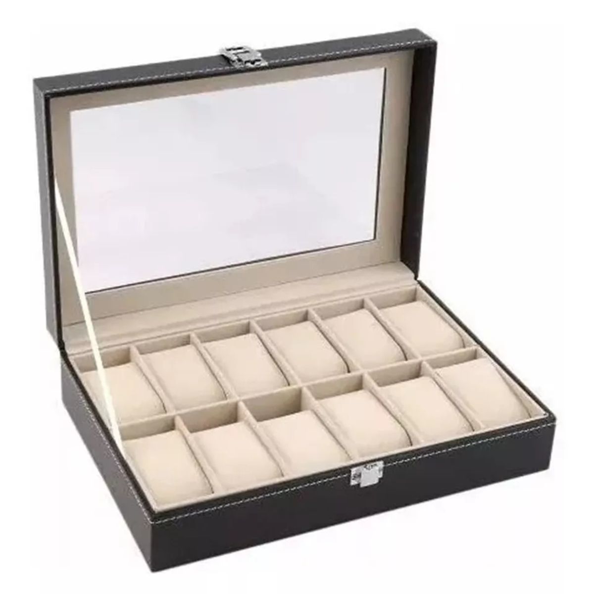 GENERICO - Organizador Estuche Caja 12 Relojes Exhibidor
