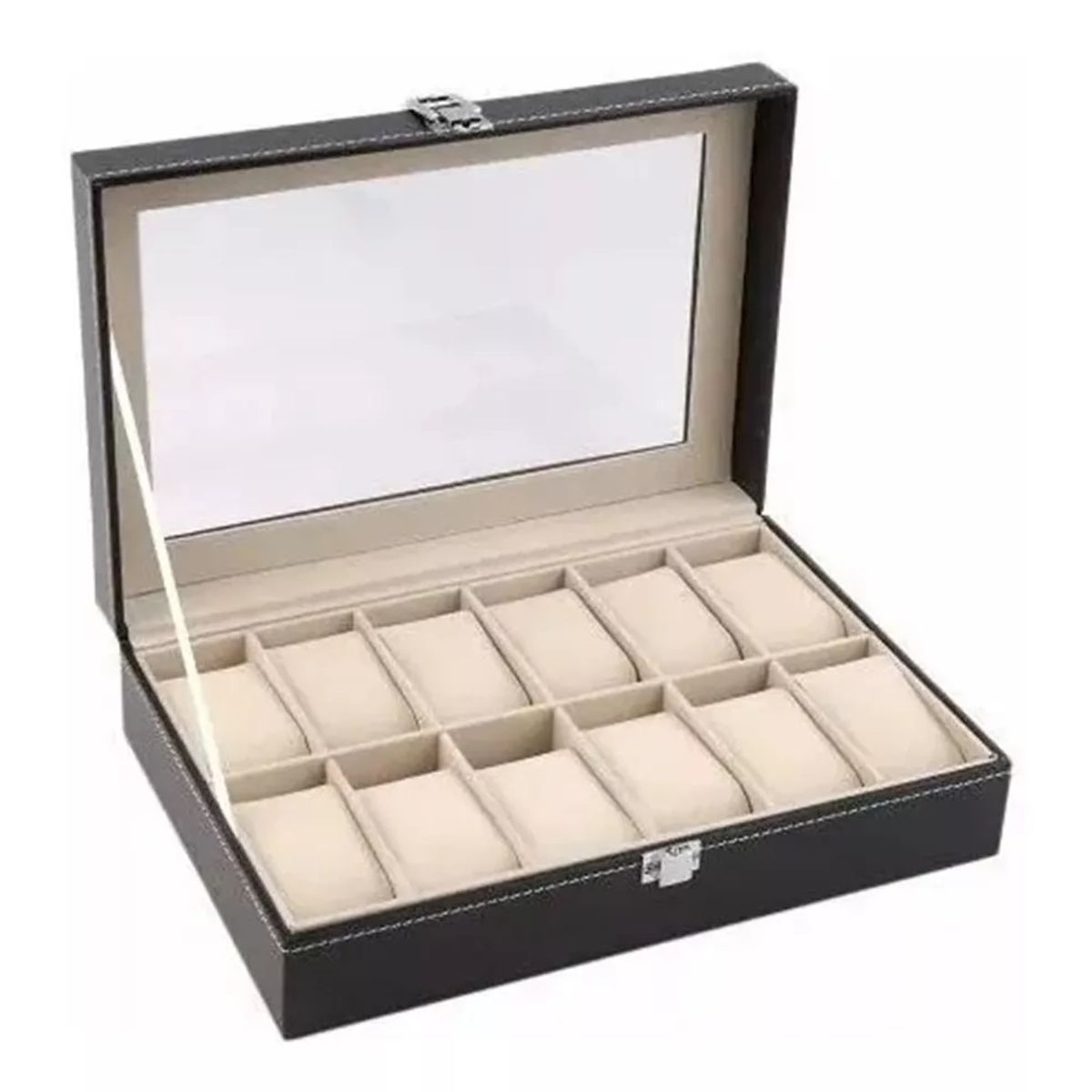 GENERICO - Organizador Estuche Caja 12 Relojes Exhibidor