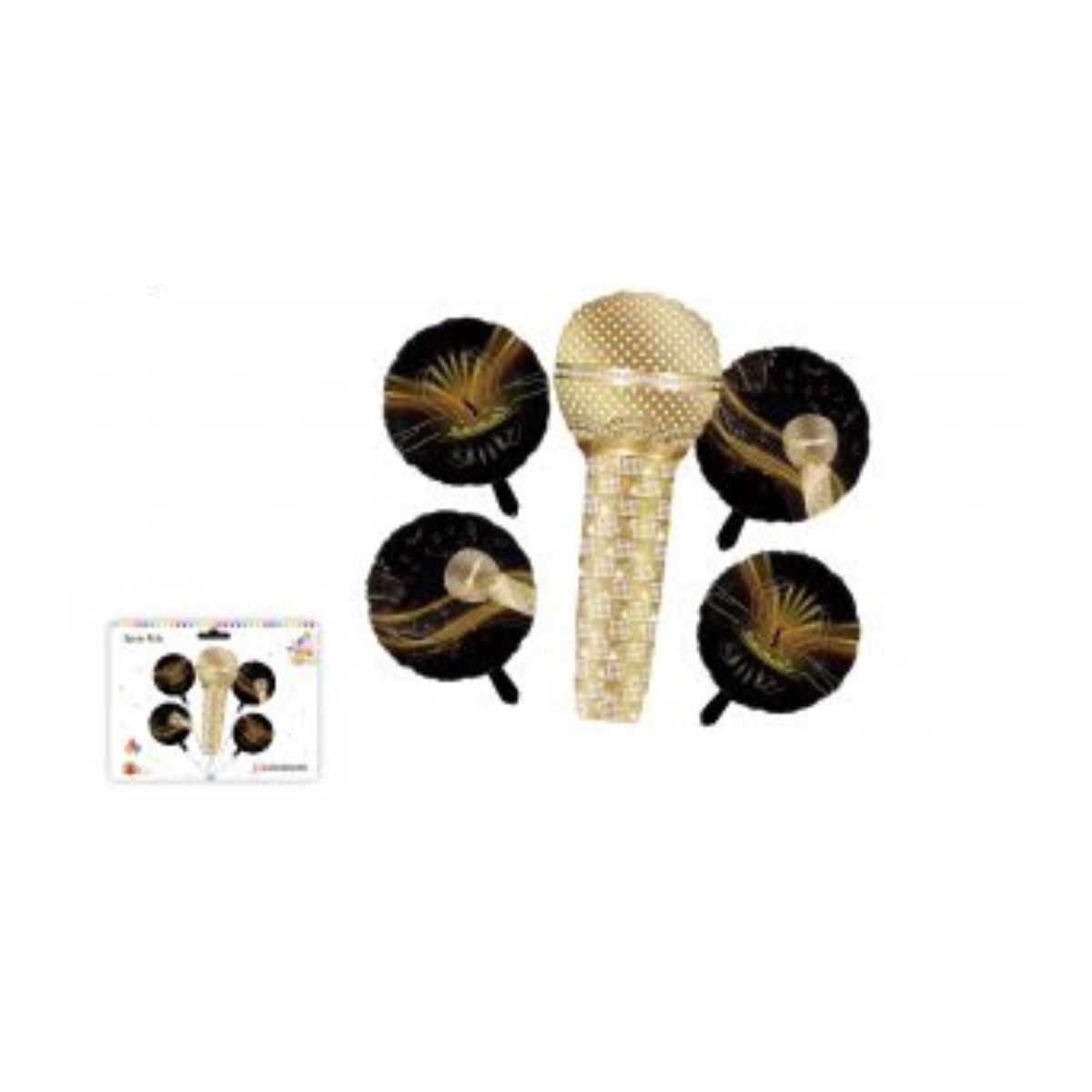 GENERICO - GLOBOS MICROFONO 5 PCS