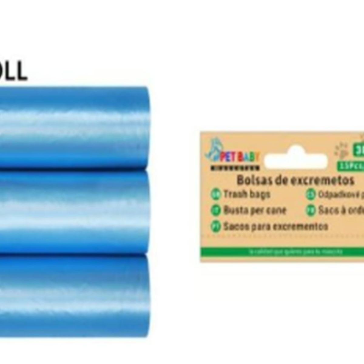 GENERICO - Bolsas de Excremento Para Perros 3Rollos Azul