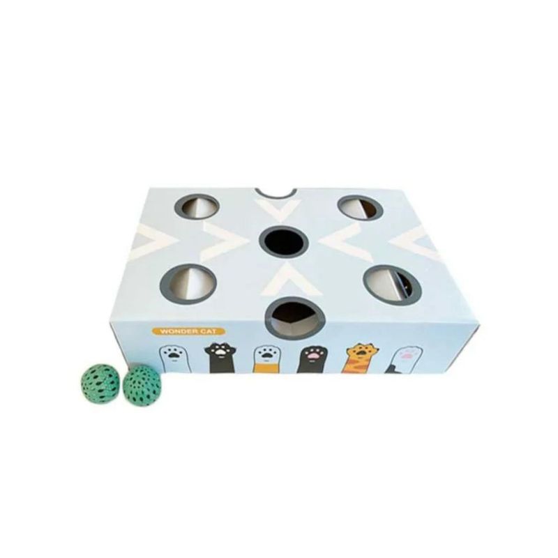 GENERICO - Juguete interactivo para gatos caja con pelotas 35x22x9 cm
