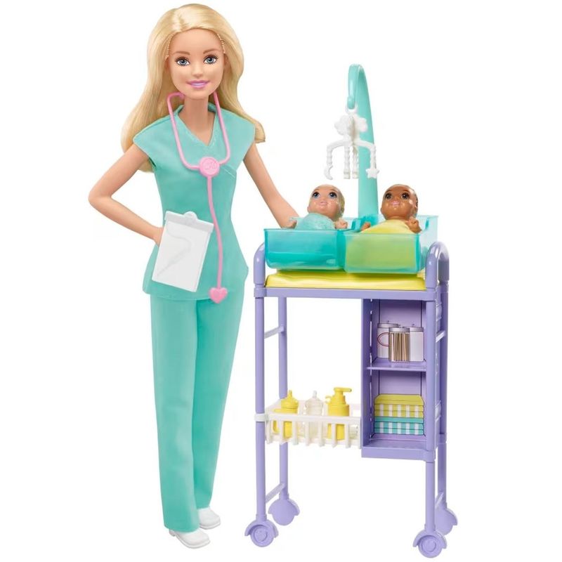 BARBIE - Barbie Quiero Ser Pediatra Con Dos Bebes