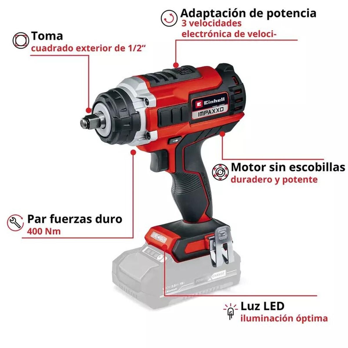 EINHELL - Llave De Impacto Inal. Einhell Impaxxo 18/400 - Sin Baterías
