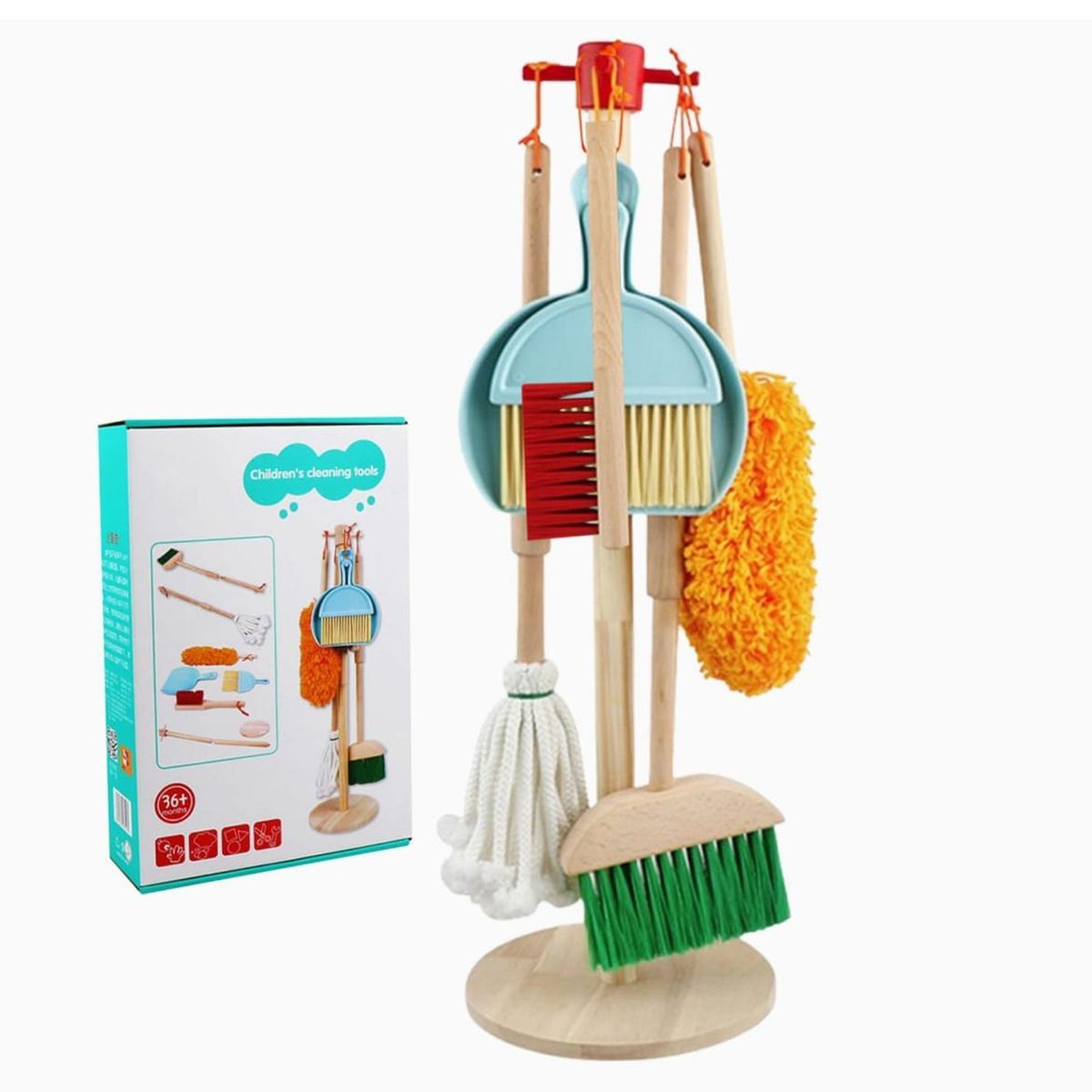 GENERICO - Set De Aseo Y Limpieza Para Niños Set De Madera