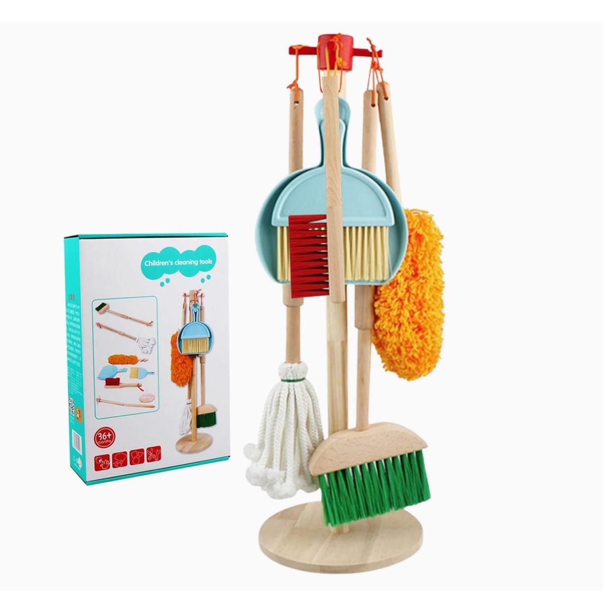 GENERICO - Set De Aseo Y Limpieza Para Niños Set De Madera