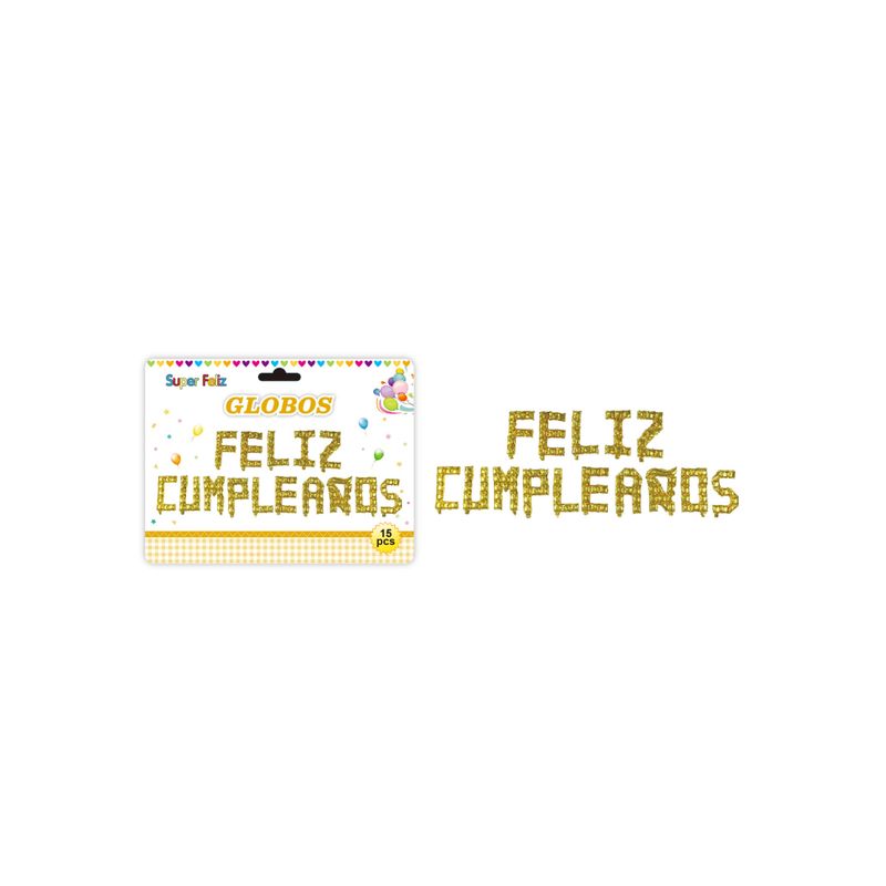 GENERICO - GLOBOS FELIZ CUMPLEAÑOS 15 PCS