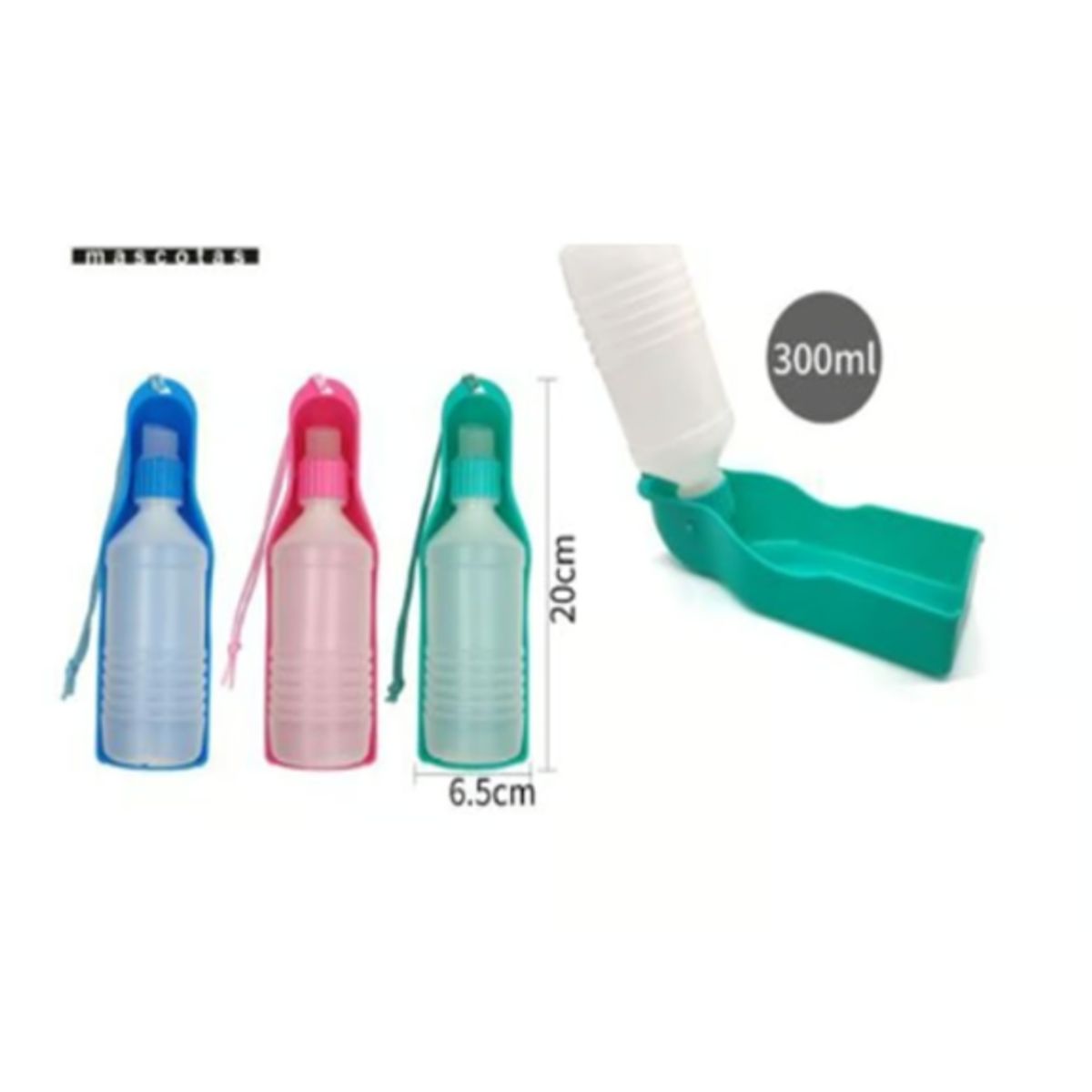 GENERICO - Botella De Agua Para Mascotas Color Verde 300ml