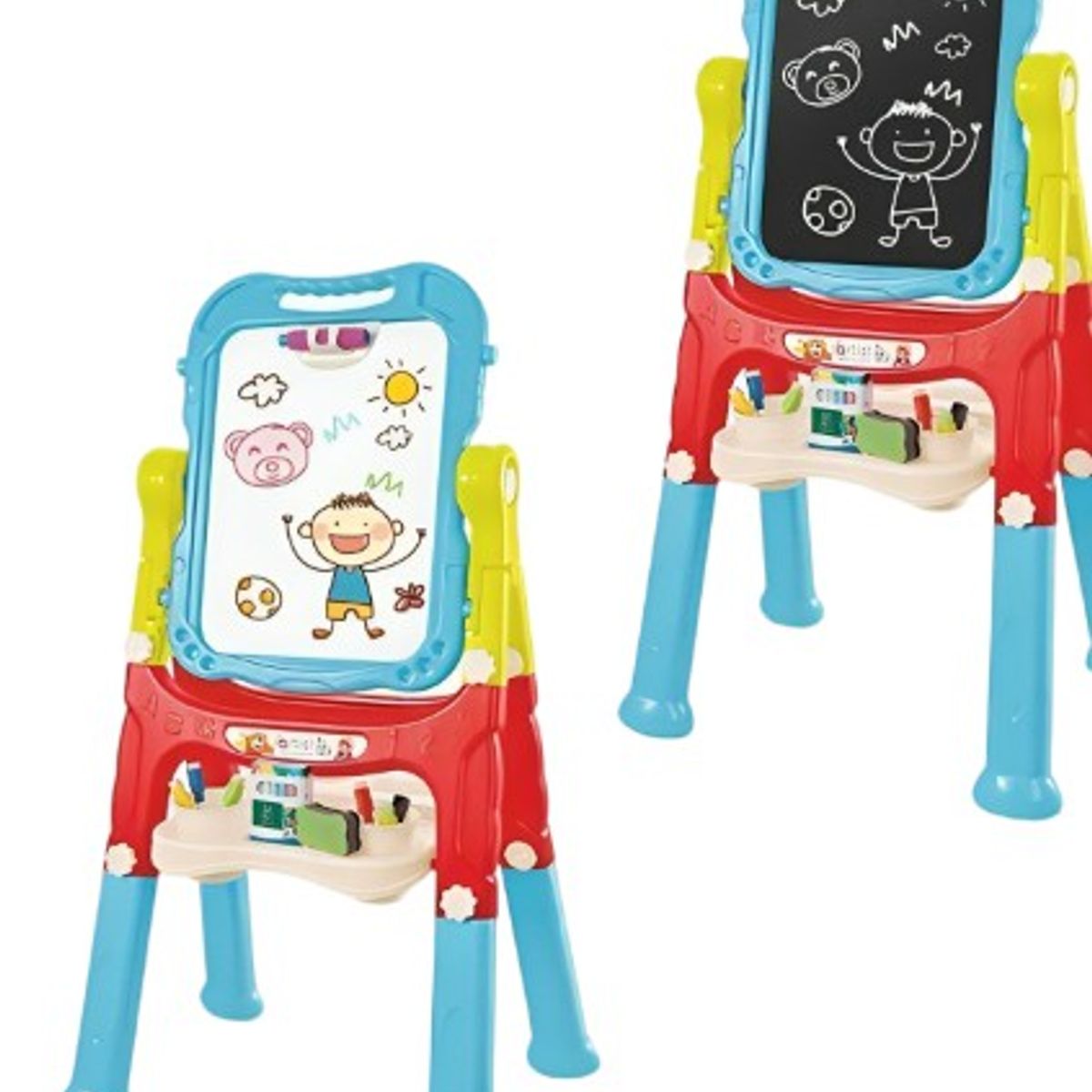 OEM - Pizarra Magnética Azul Doble Cara 110cm De Alto