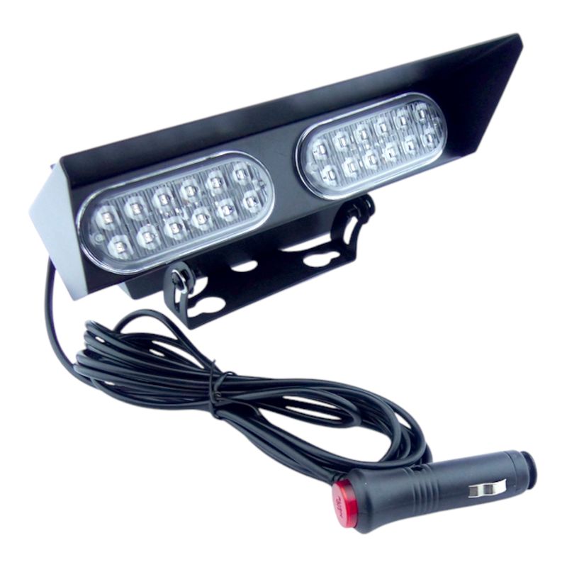 GENERICO - Baliza LED Estrobo De 24 LED Azul A 12 Volt Ventosas Auto