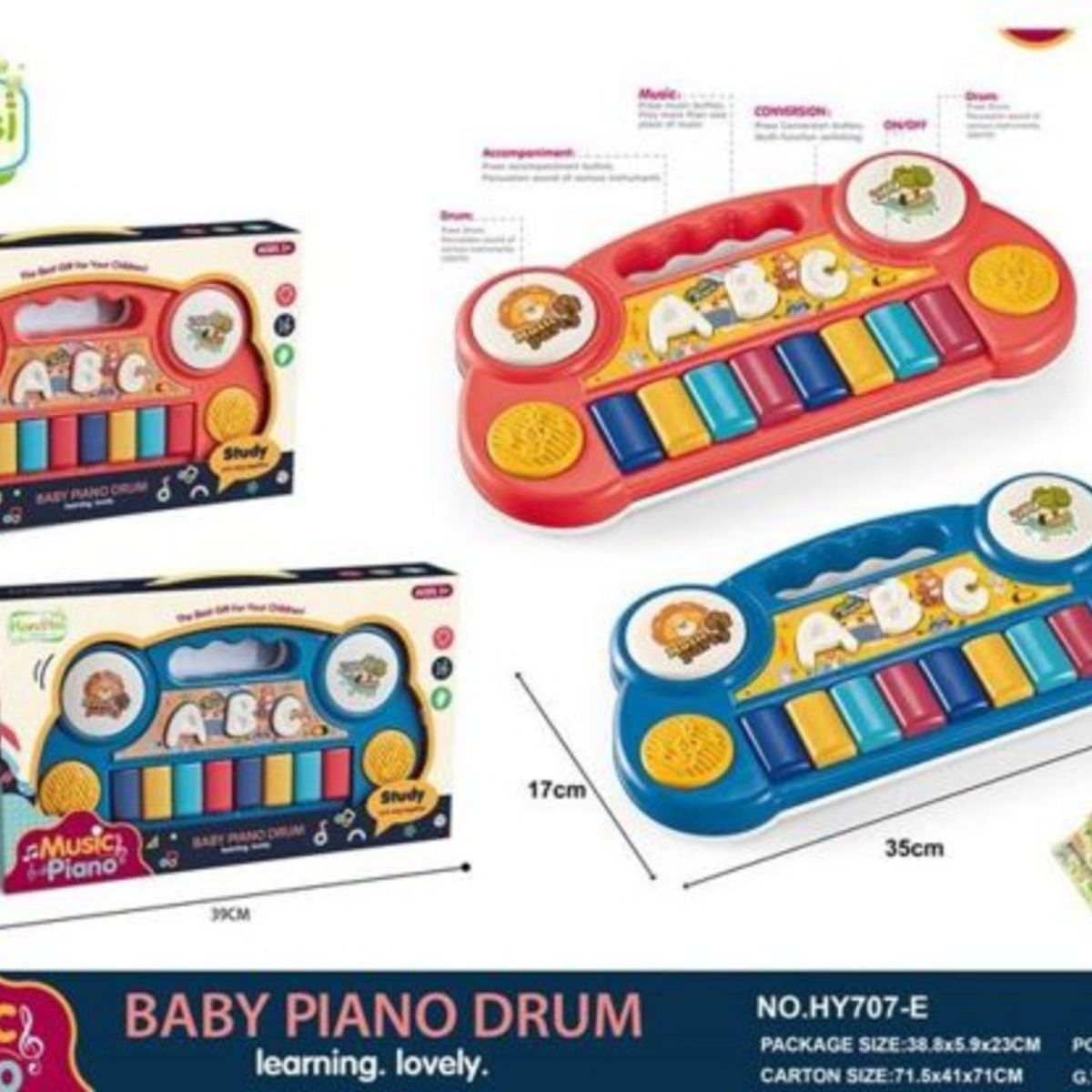 GENERICO - Juguete Mini Piano letrasLuces Y Sonido Para Niños Y Niñas celeste