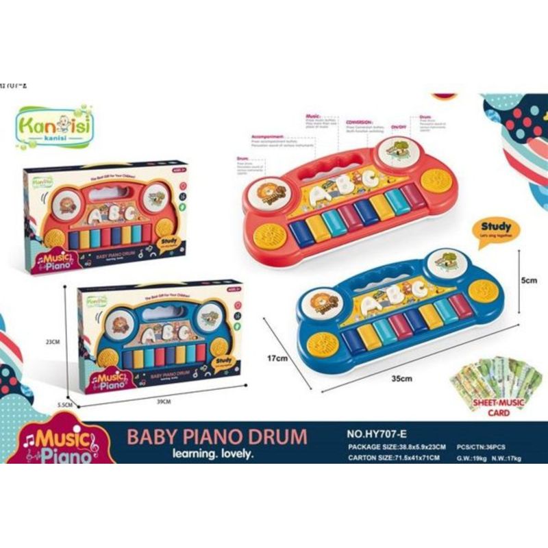GENERICO - Juguete Mini Piano letrasLuces Y Sonido Para Niños Y Niñas celeste