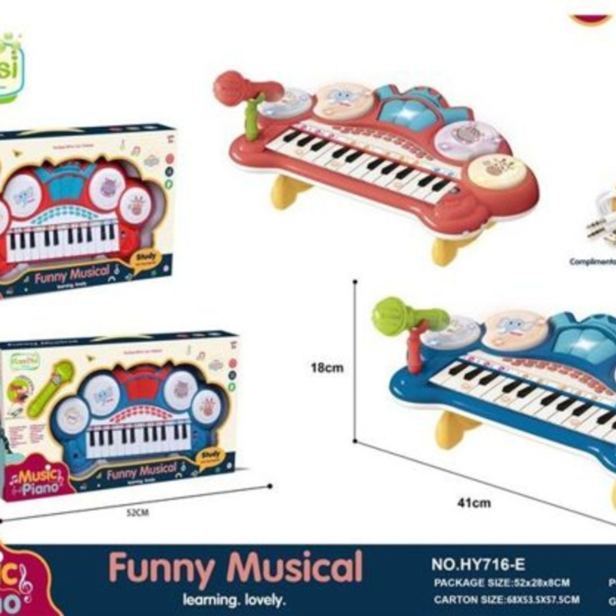 GENERICO - Piano De Teclado Electrónico Para Niños Con Micrófono CELESTE
