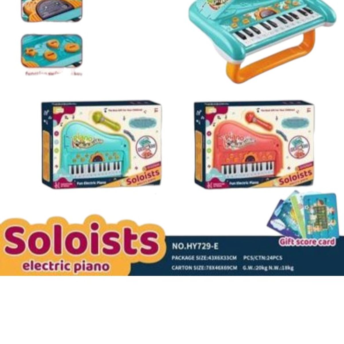 GENERICO - Piano Juguete Electrónico Para Niños Musical Con Micrófono Celeste